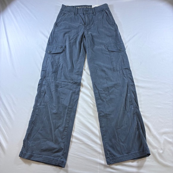 American Eagle Outfitters Pants - American Eagle Dreamy Drape Baggy Wide Leg Cargo Pants Blue Size 23 Regular NWT